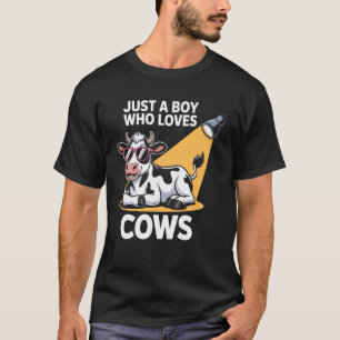 Nur ein Junge, der Kühe liebt, Kälberhaltung Jugen T-Shirt