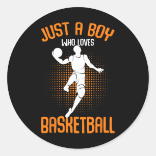 Nur ein Junge, der Liebe Basketball Player Kinder  Runder Aufkleber