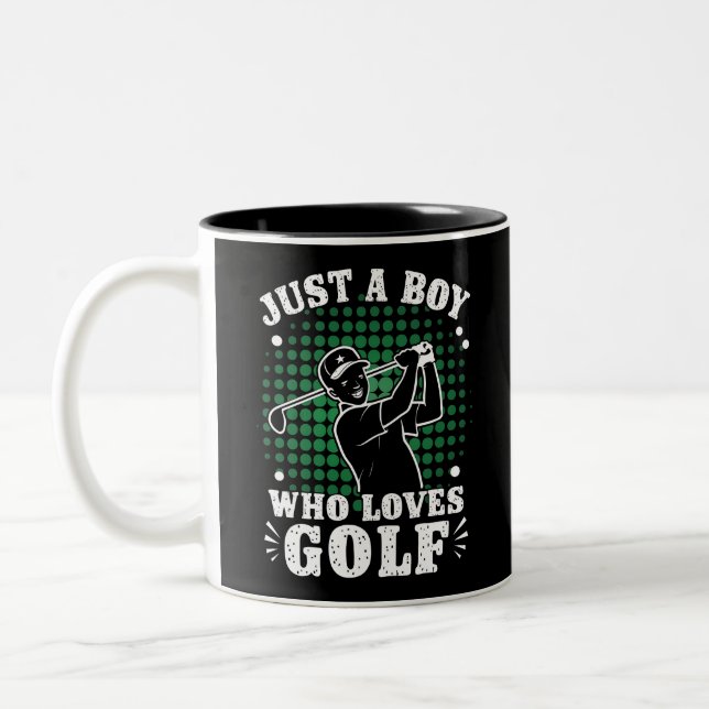 Nur ein Junge, der Liebe Golf Club Golfer Golfspie Zweifarbige Tasse (Links)