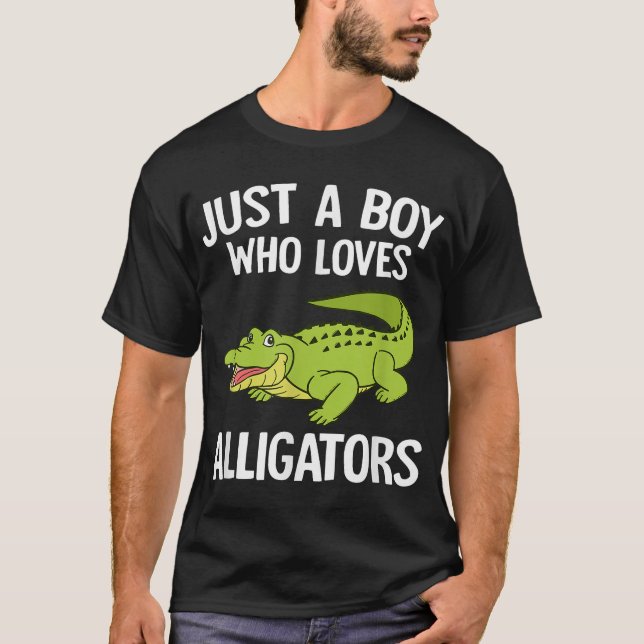 Nur ein Junge, der Lieben Alligatoren Jungen Klein T-Shirt (Vorderseite)