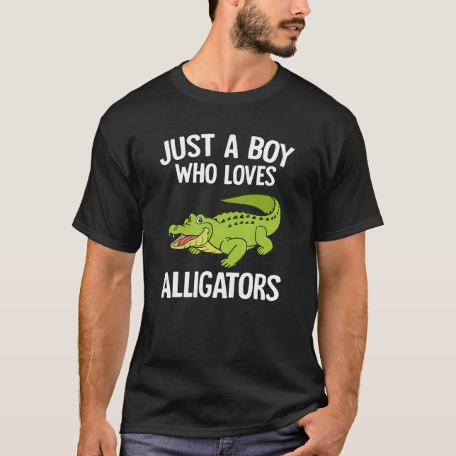 Nur ein Junge, der Lieben Alligatoren Jungs Kleink T-Shirt (Vorderseite)
