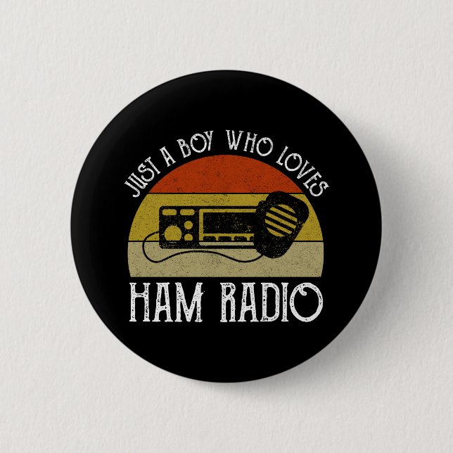 Nur ein Junge, der Lieben Ham Radio. Button (Vorderseite)