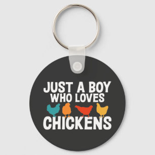 Nur ein Junge, der Lieben Hühner Funny Chicken Lie Schlüsselanhänger