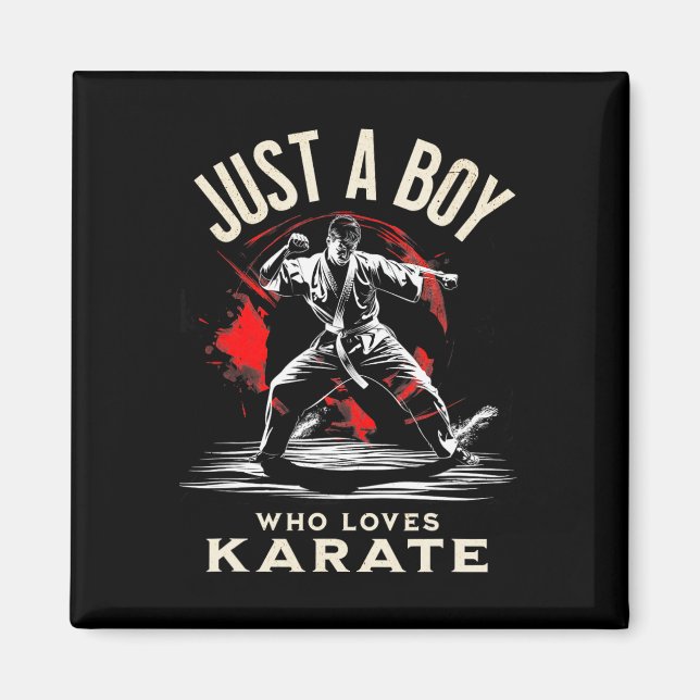 Nur ein Junge, der Lieben Karate - dynamische Kamp Magnet (Vorne)