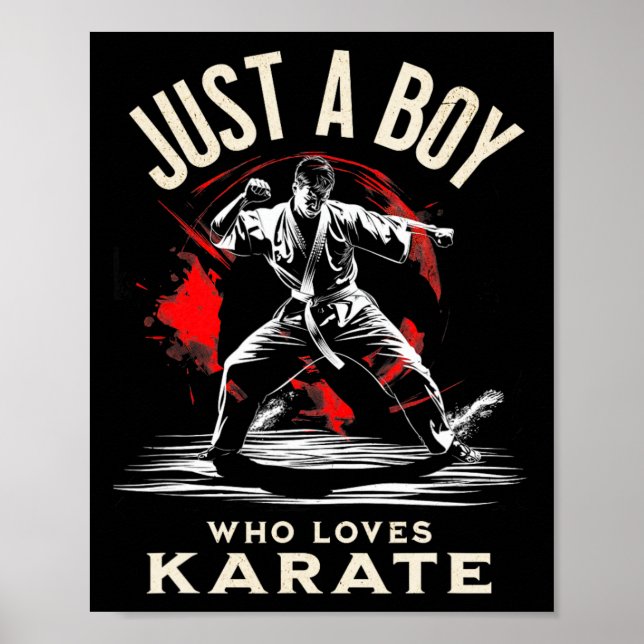 Nur ein Junge, der Lieben Karate - dynamische Kamp Poster (Vorne)