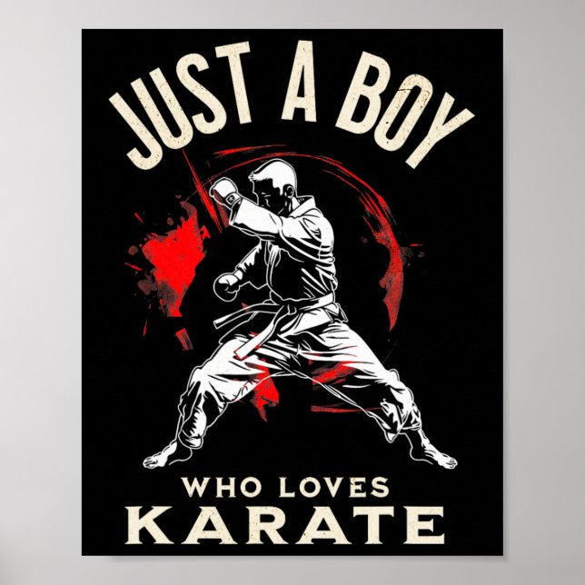 Nur ein Junge, der Lieben Karate - dynamische Kamp Poster (Vorne)