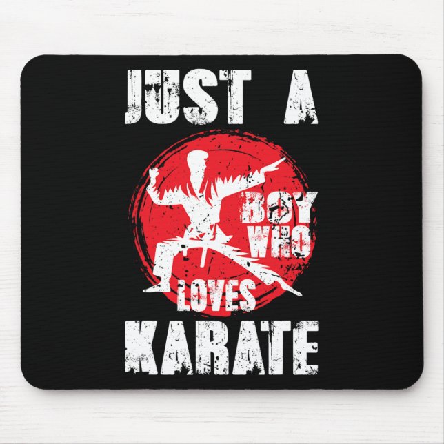Nur ein Junge, der Lieben Karate Funny Sprichwort  Mousepad (Vorne)