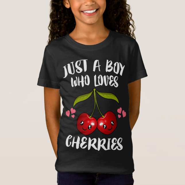 Nur ein Junge, der Lieben Kirschen Obst Lover T-Shirt (Vorderseite)