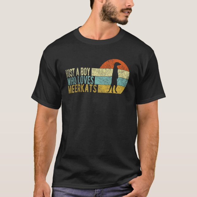 Nur ein Junge, der Lieben Meerkats Meerkat Retro T-Shirt (Vorderseite)
