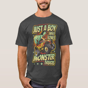 Nur ein Junge, der Lieben Monster Trucks Trex Mons T-Shirt
