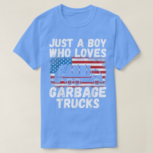 Nur ein Junge, der Lieben Müll LKW Funny Müll T-Shirt (Design vorne)