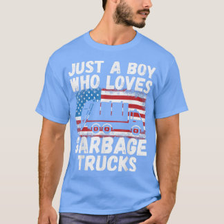 Nur ein Junge, der Lieben Müll LKW Funny Müll T-Shirt