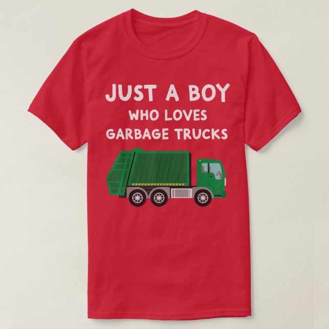 Nur ein Junge, der Lieben Müll LKW Funny Müll T-Shirt (Design vorne)