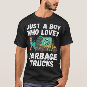 Nur ein Junge, der Lieben Müll LKW Funny Müll T-Shirt