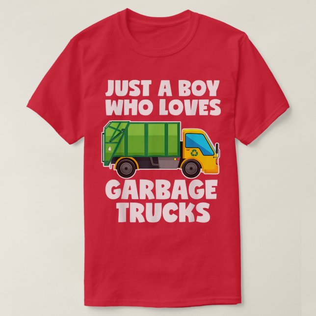 Nur ein Junge, der Lieben Müll LKW Funny Müll T-Shirt (Design vorne)