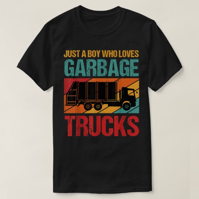 Nur ein Junge, der Lieben Müll LKW-Kleidung T-Shirt (Design vorne)