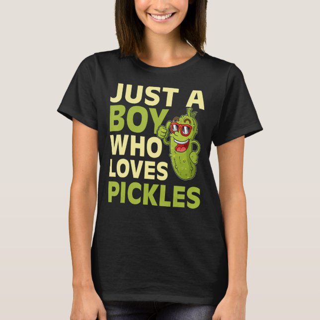 Nur ein Junge, der Lieben Pickles Jar Pickle Cucum T-Shirt (Vorderseite)