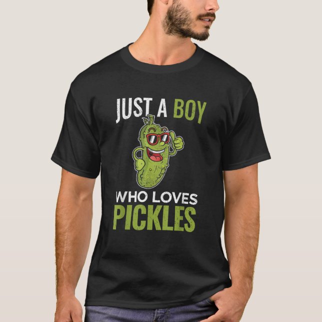 Nur ein Junge, der Lieben Pickles Pickle Cucumber  T-Shirt (Vorderseite)