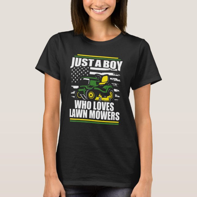 Nur ein Junge, der Lieben Rasenmäher Rasenmäher Mä T-Shirt (Vorderseite)
