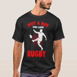 Nur ein Junge, der Lieben Rugby Player Boys Kids T-Shirt