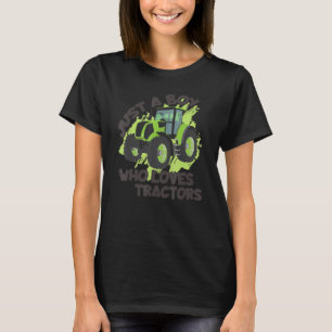 Nur ein Junge, der Lieben Tractors erntet landwirt T-Shirt