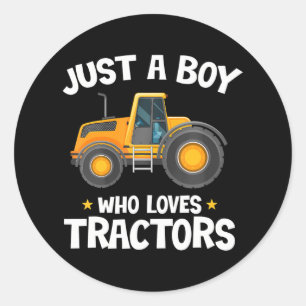 Nur ein Junge, der Lieben trainiert Farm Lifestyle Runder Aufkleber