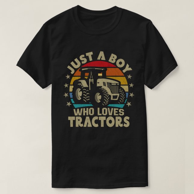 Nur ein Junge, der Lieben Traktoren Funny Boys Kid T-Shirt (Design vorne)
