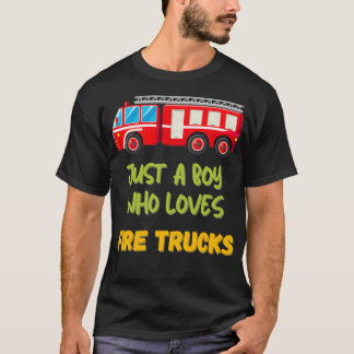 Nur ein Junge, der LKWs für Jungen Lieben Feuerlös T-Shirt