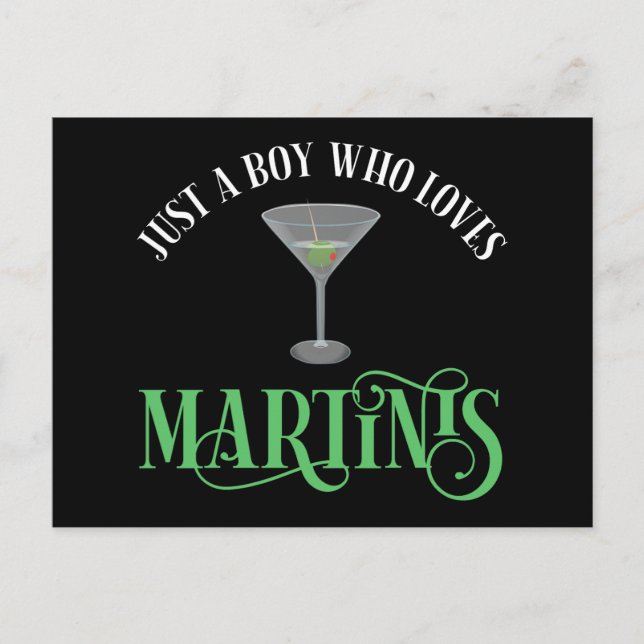Nur ein Junge, der Martinis liebt Postkarte (Vorderseite)