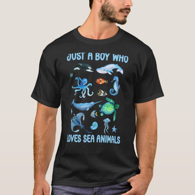 Nur ein Junge, der Meerestiere Liebe Kinder im Wil T-Shirt (Vorderseite)