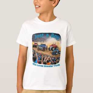 Nur ein Junge, der Monster Trucks Liebe T-Shirt
