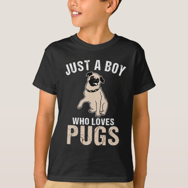 Nur ein Junge, der Mops Liebe T-Shirt (Vorderseite)