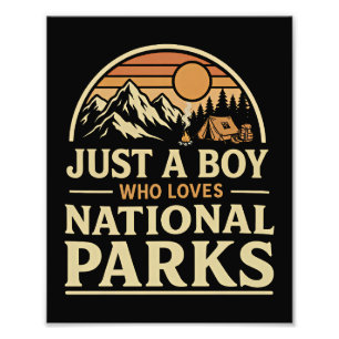 Nur ein Junge, der Nationalparks liebt Fotodruck