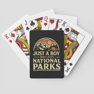 Nur ein Junge, der Nationalparks liebt Spielkarten