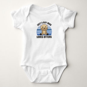 Nur ein Junge, der Otter liebt Süßer Otter Baby Strampler