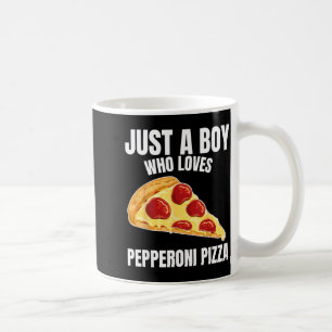 Nur ein Junge, der Pepperoni-Pizza Italienisches E Kaffeetasse
