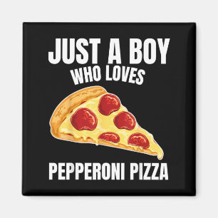 Nur ein Junge, der Pepperoni-Pizza Italienisches E Magnet