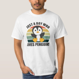 Nur ein Junge, der Pinguine Liebe - Niedlicher Pin T-Shirt