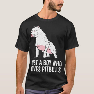Nur ein Junge, der Pitbull-Hunde liebt T-Shirt