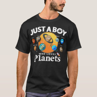 Nur ein Junge, der Planeten liebt Sonnensystem Ast T-Shirt