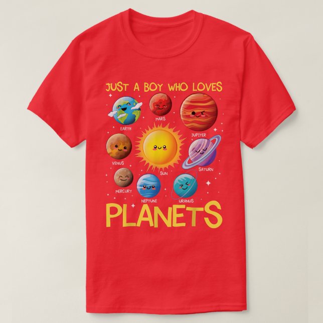 Nur ein Junge, der Planets Solar System Space SA L T-Shirt (Design vorne)
