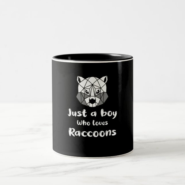 Nur ein Junge, der Raccoon Liebe Zweifarbige Tasse (Mittel)