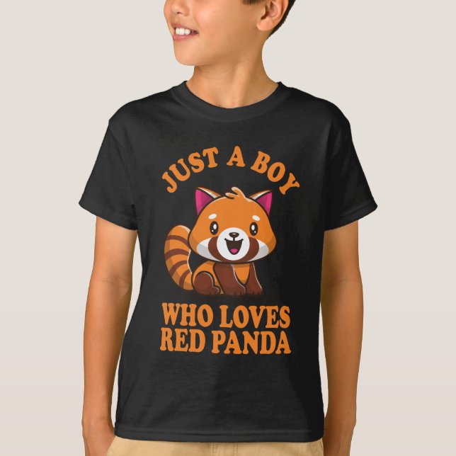 Nur ein Junge, der Red Panda Lieben T-Shirt (Vorderseite)