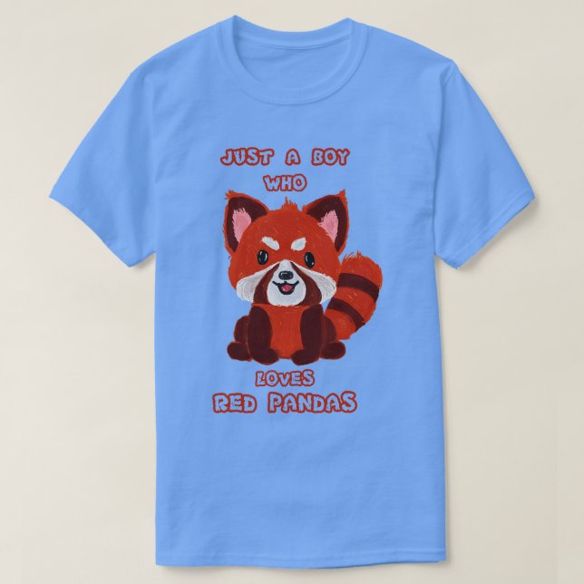 Nur ein Junge, der Red Pandas Lieben T-Shirt (Design vorne)