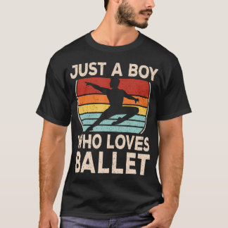Nur ein Junge, der Retro-Ballerino-Männer-Ballett T-Shirt