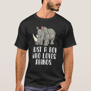 Nur ein Junge, der Rhinos Liebe T-Shirt