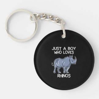 Nur ein Junge, der Rhinos Lover Lieben gibt Rhinoc Schlüsselanhänger
