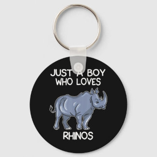 Nur ein Junge, der Rhinos Lover Lieben gibt Rhinoc Schlüsselanhänger
