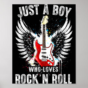 Nur ein Junge, der Rock And Roll Rock Band Gitarre Poster