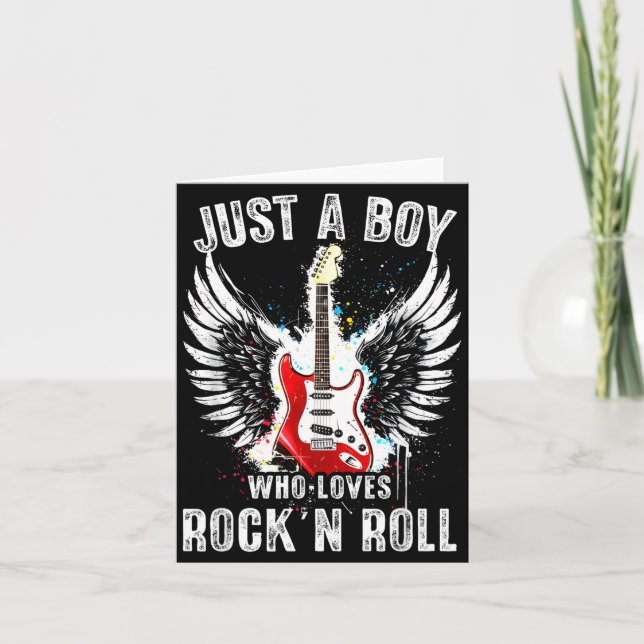 Nur ein Junge, der Rock And Roll Rockband Gitarre  Karte (Vorderseite)